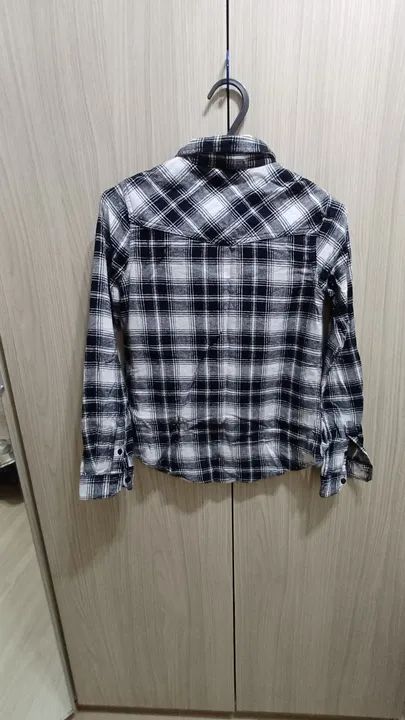 Camisa PP, xadrez branca e preta - Foto 4
