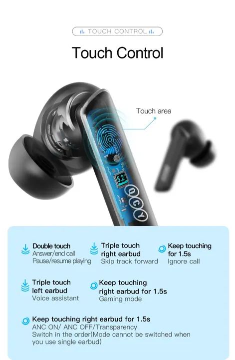 Fone QCY HT05 (MeloBuds) Bluetooth + Case + Kit Limpeza - Foto 5