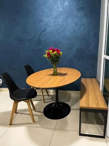 Mesa Saarinen MDF louro freijó 1.60x90  - Foto 3