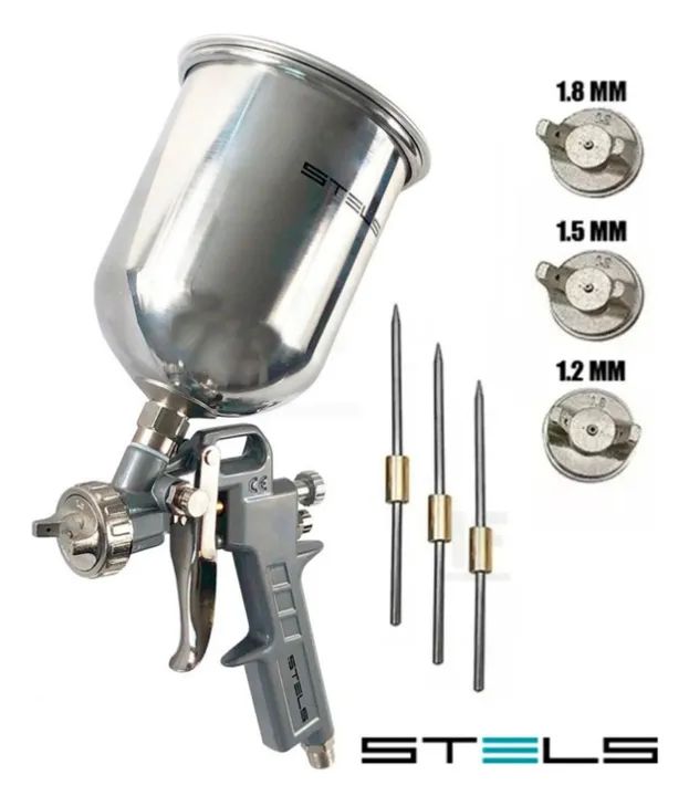 Pistola De Pintura Profissional de Alta Pressão 1000ml com Bicos 1.2, 1.5 E 1.8mm - Foto 2