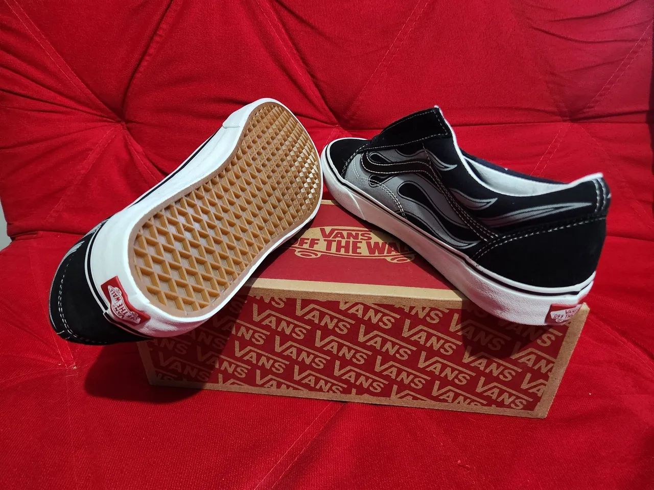 Tênis Vans Old Skool Flame Preto - Foto 4