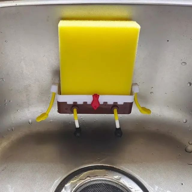 Porta Esponja Suporte de cozinha do Bob Esponja Escorredor Pia de decoração Lavar louça - Foto 4