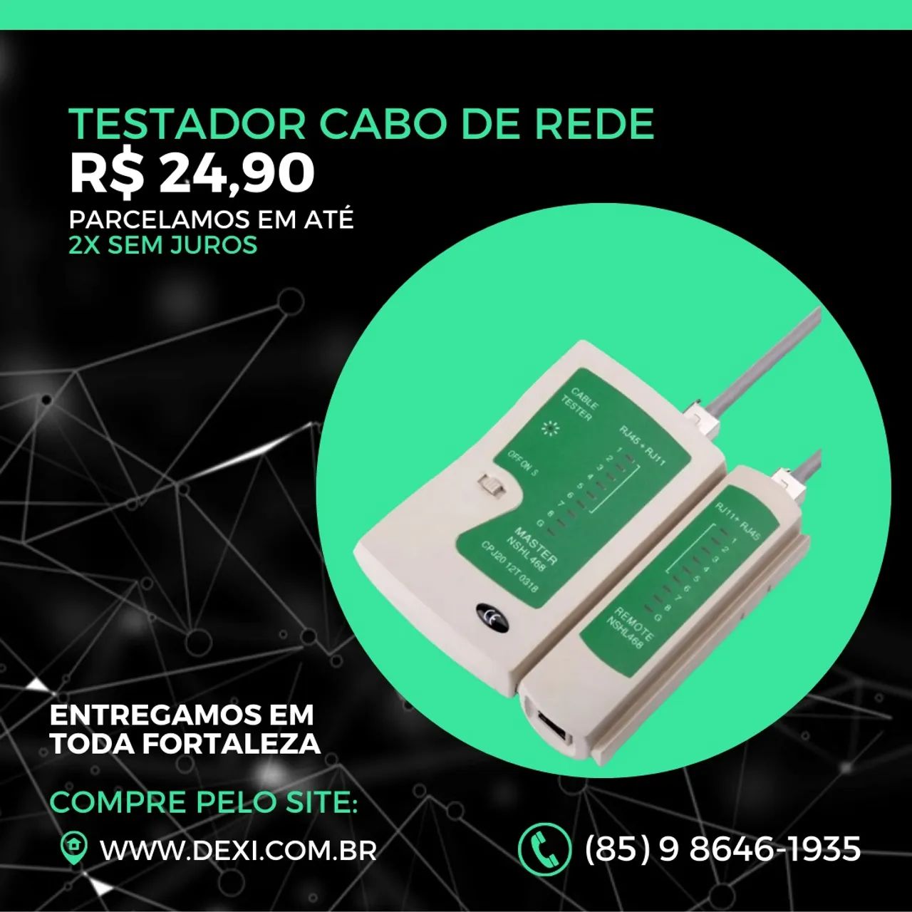 Teste de Cabo de Rede RJ11 e RJ45 