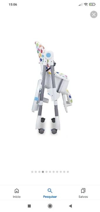 Cadeira Cadeirao Alimentação Bebe Cherry Baby Style Azul - Foto 5