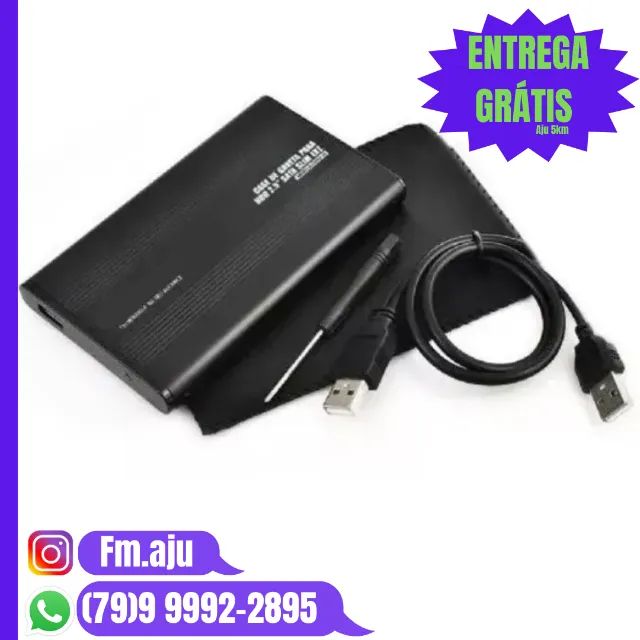 Case para HD externo 2.5 de notebook - Novo / Entrega Grátis 8km/ Garantia