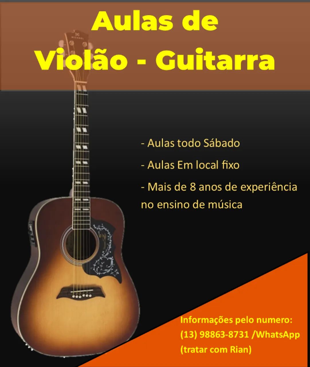 Aulas de Violão/Guitarra em cubatão