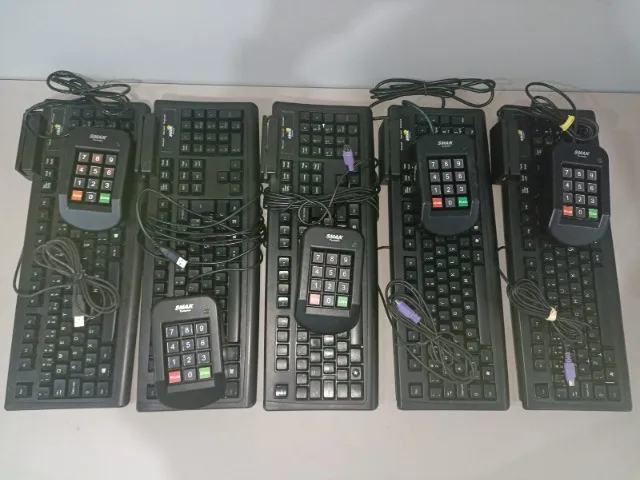 Lote 5 Teclados PDV Automação Comercial SMAK 291 com Leitor de Cartões e Mini Teclado Pin