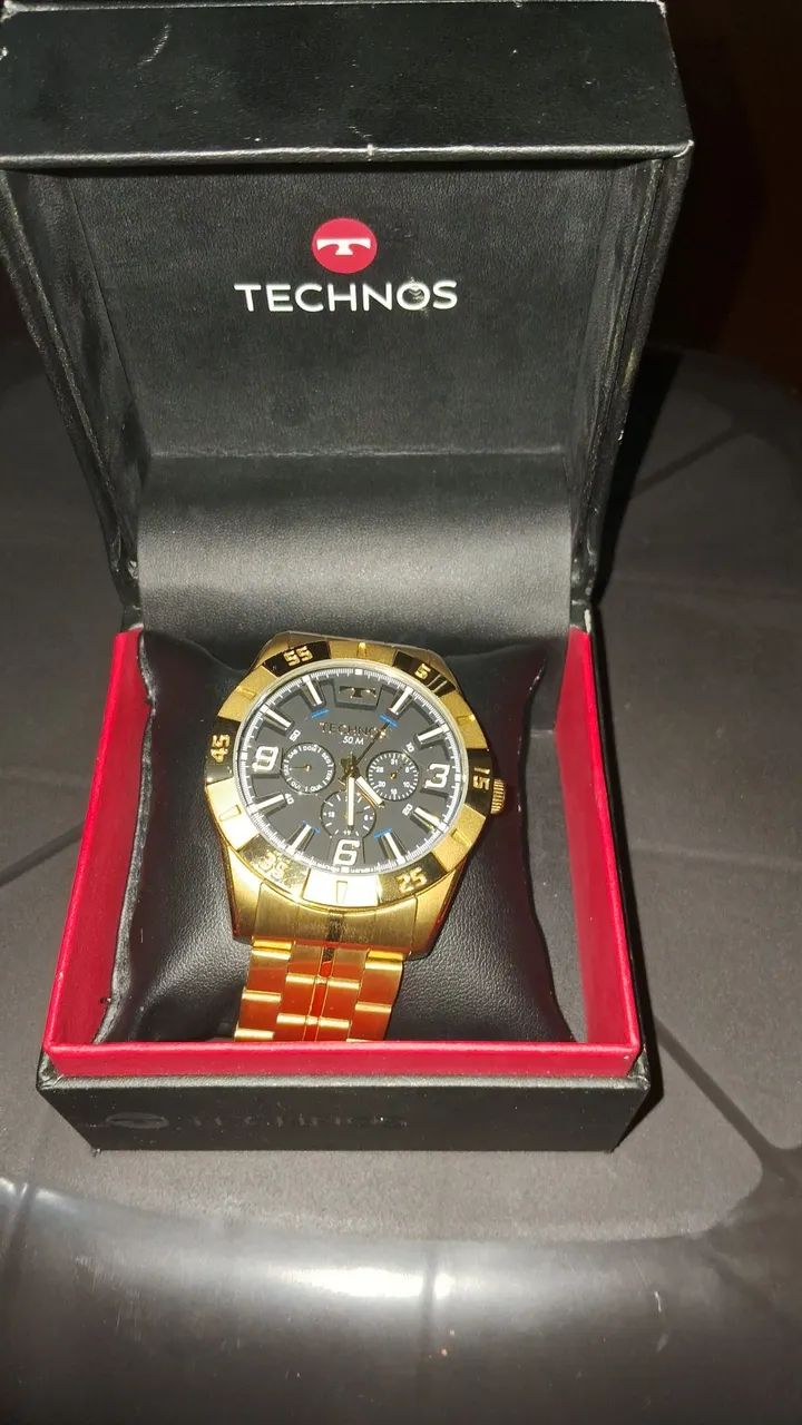 Relógio Technos Masculino Dourado - Foto 2