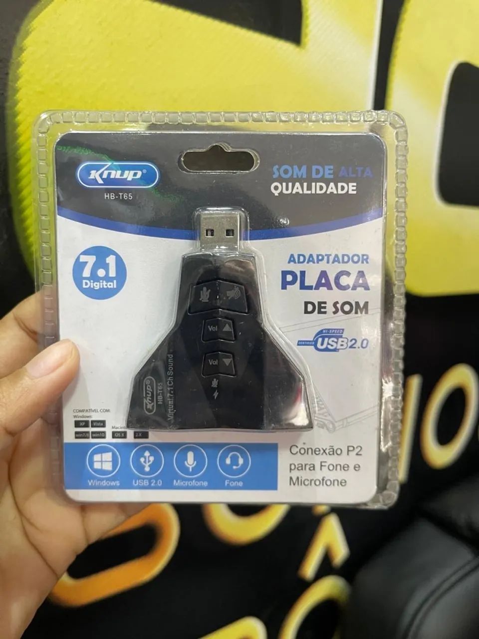Adaptador USB de Áudio 7.1 Canais Knup HS-166 - Foto 4