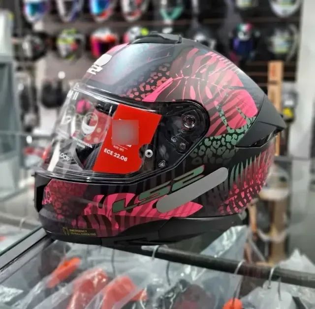 Capacete LS2 FF808 stream 2 rosa feminino com oculos - Foto 2