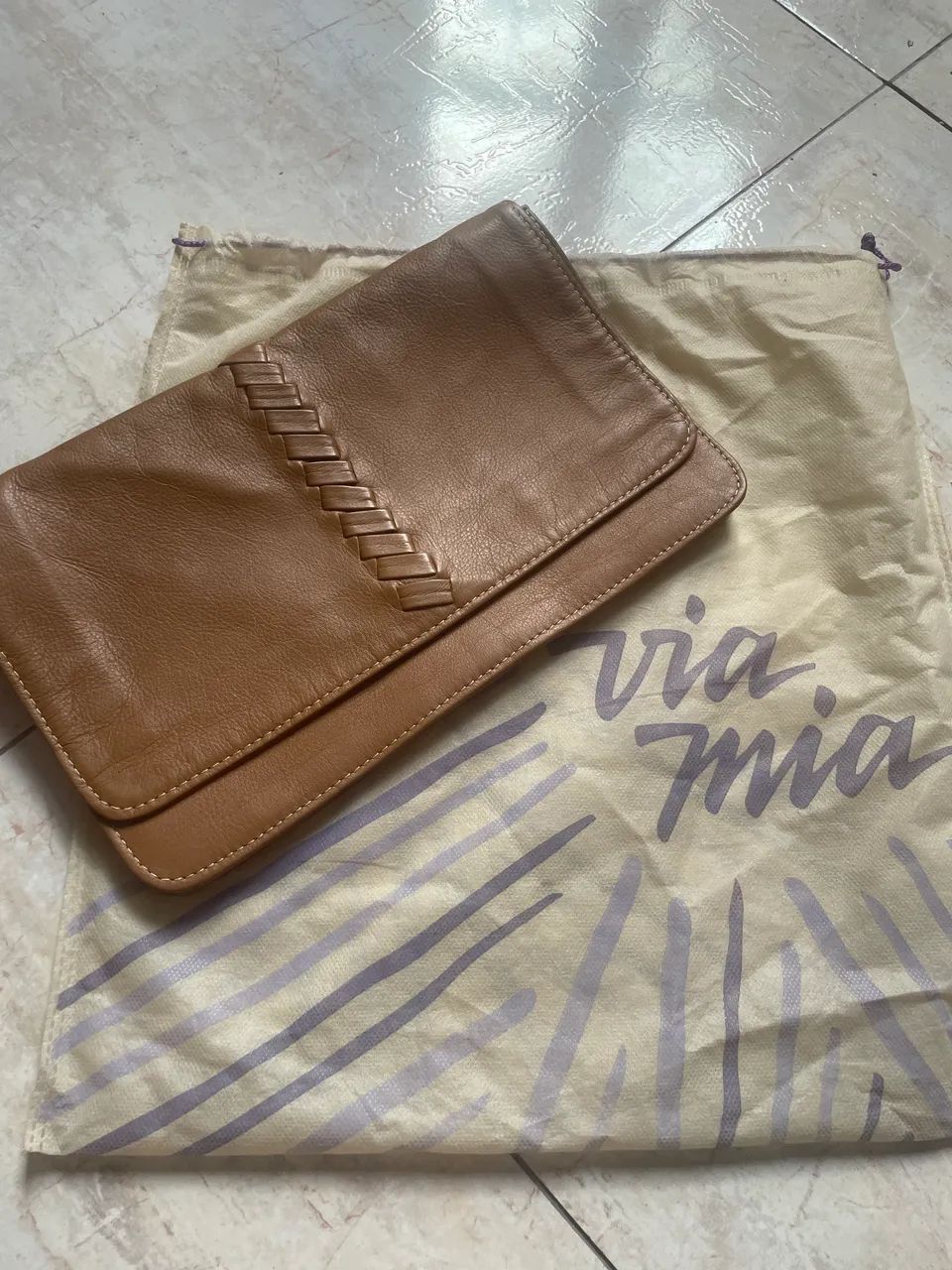 Bolsa carteira VIA MIA couro 