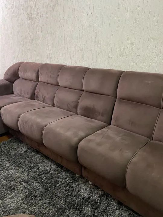 Sofá com chaise 3,00mts em Suede 