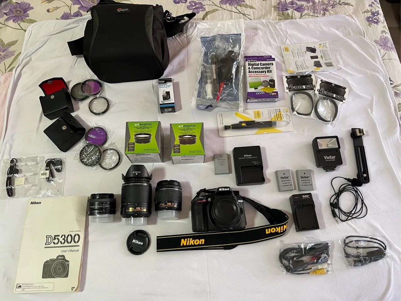 Câmera DSLR Nikon D5300 com lentes 18-55, 55-200 e 50 - Foto 2