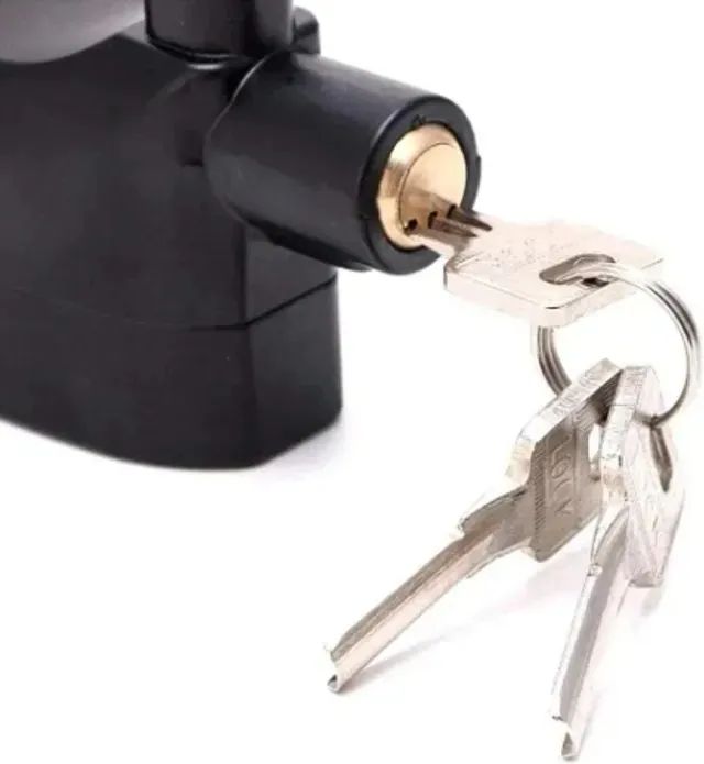 Cadeado Com Alarme Antifurto Sonoro 3 Chaves Ideal Para Motos, Bike, Portas, Luatek Lkbl16 - Foto 2