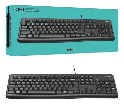 Teclado Com Fio USB Logitech K120 Novo - Foto 4