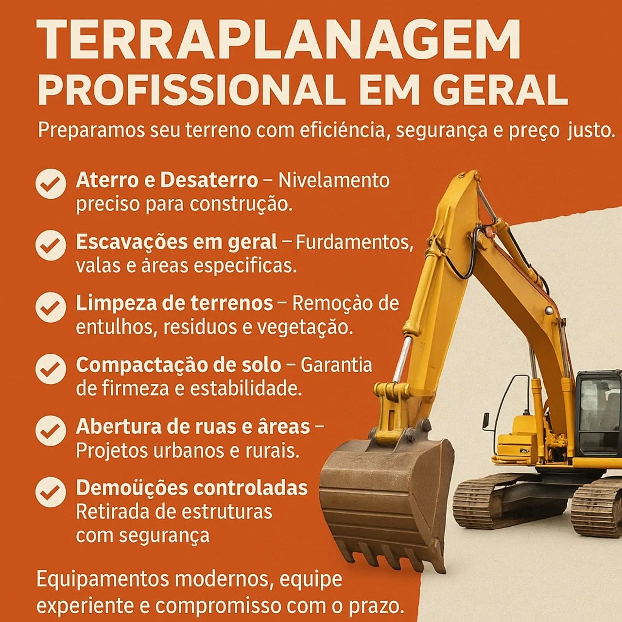 Escavação/ aterro / desaterro 