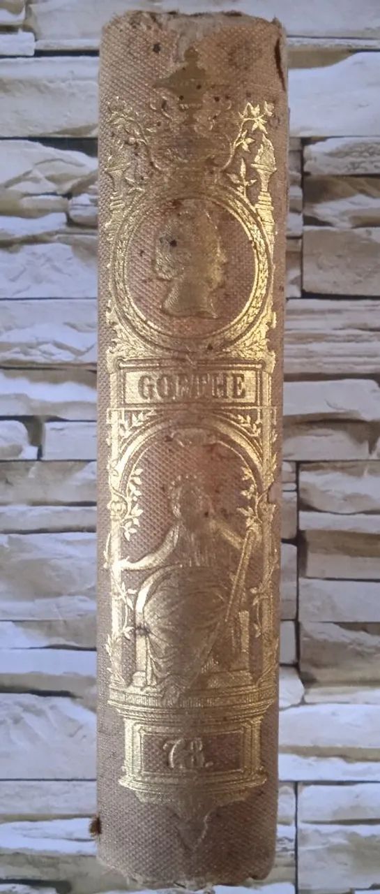 Obras Completas de Goethe - Sétimo Volume, capa dura ( em alemão grafia gótica), de 1840