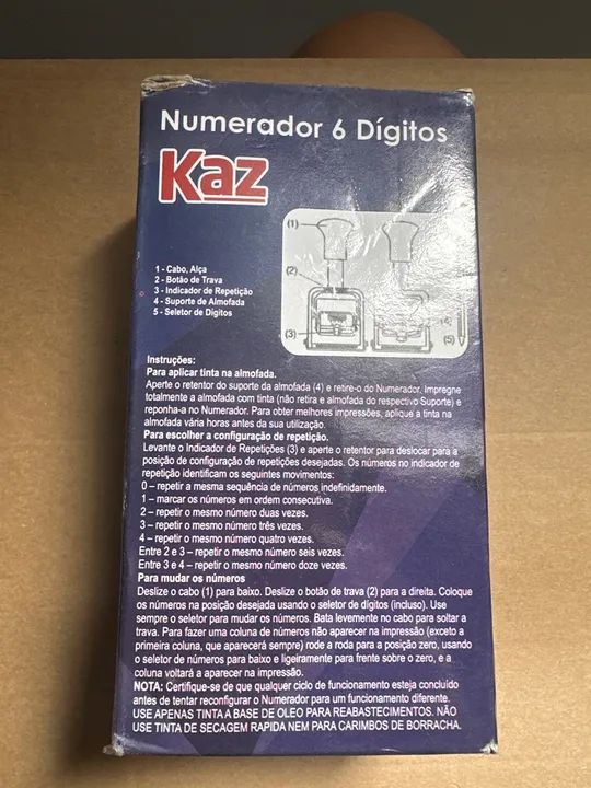 Carimbo numerador 6 dígitos Kaz - Foto 2