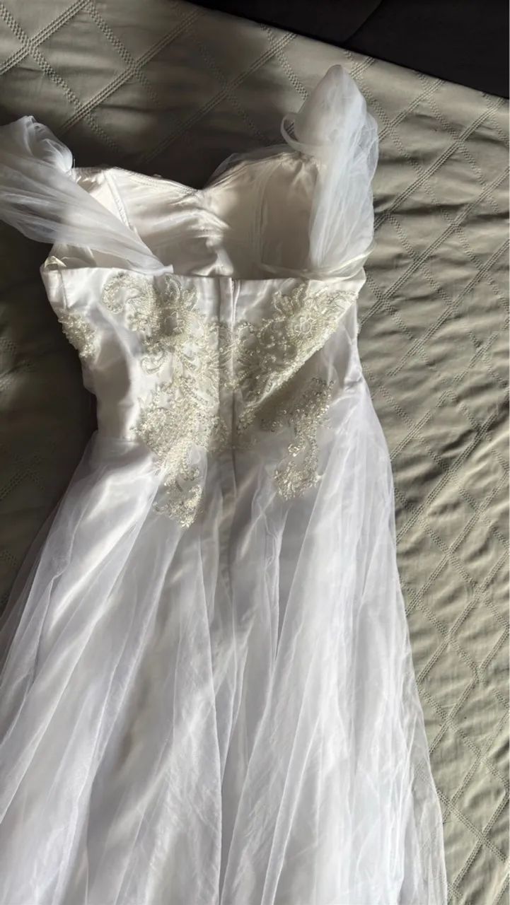 Vestido de noiva branco, usado uma vez  - Foto 4