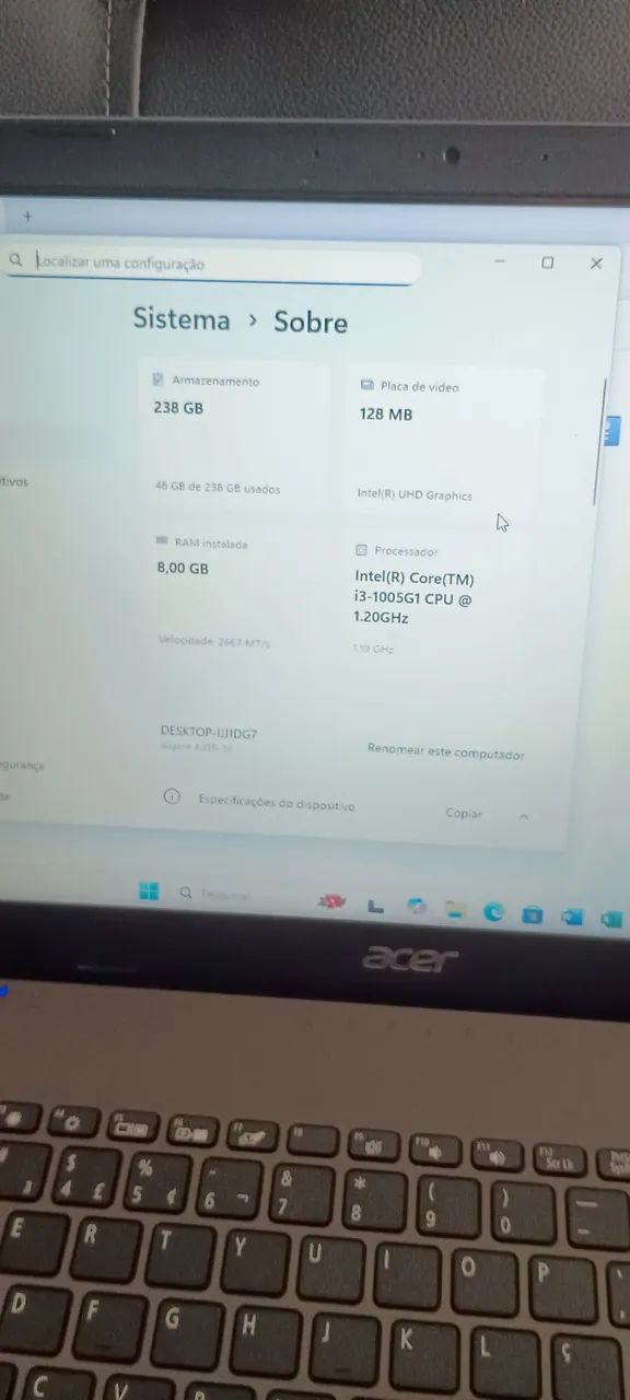 Notebook Acer Aspire 3 Intel Core i3-10th 8GB 256GB 15.6" Até 18x Entrego Anápolis Goiânia - Foto 3