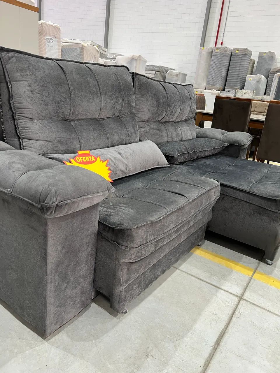 Sofá Retrátil Cinza 2,30 NOVO ULTIMA PEÇA 