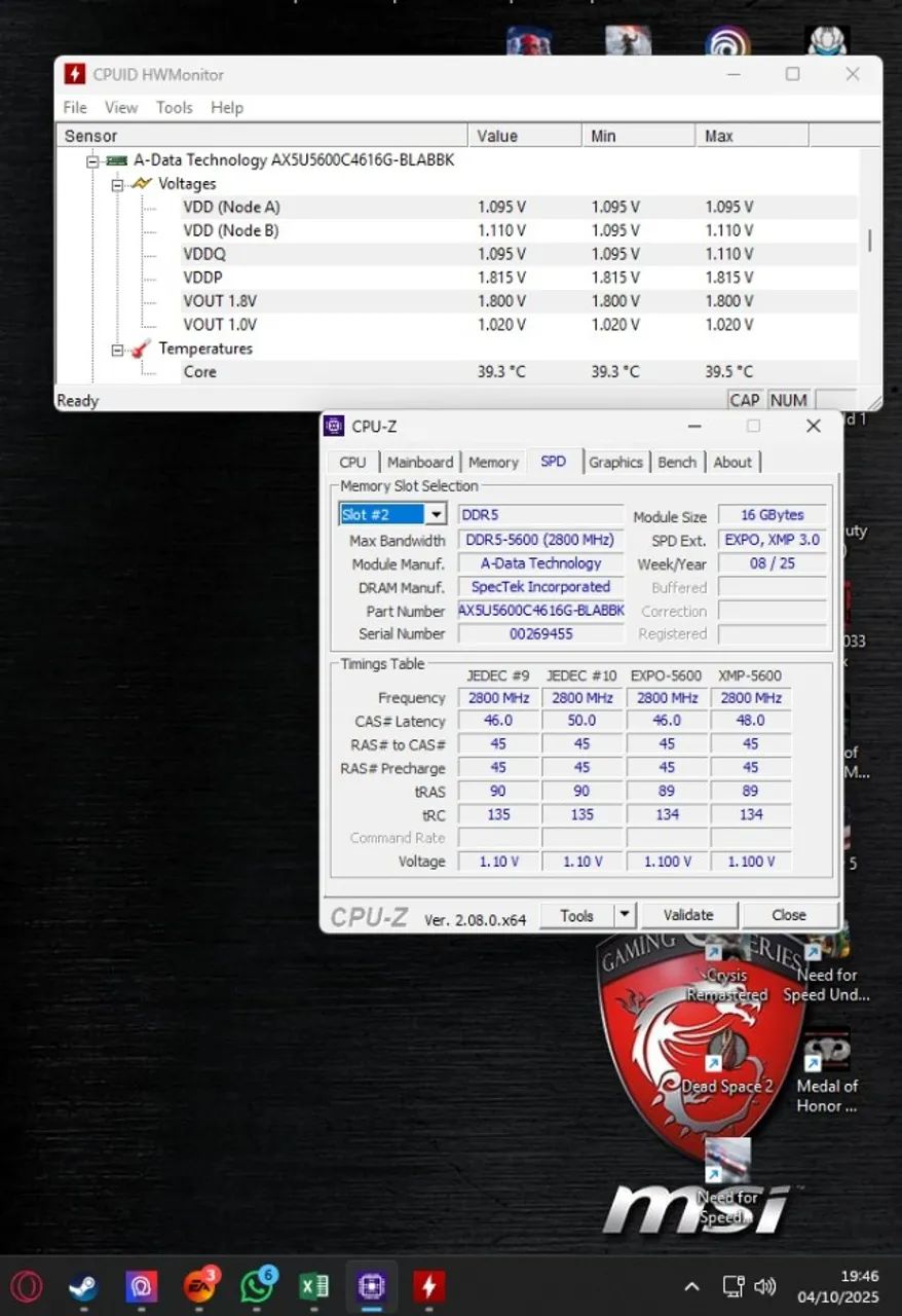 Memória DDR5 XPG Lancer Blade64308008178307124