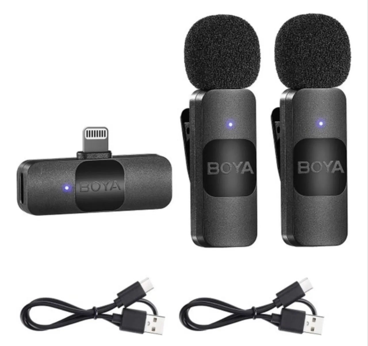 2 Microfones de Lapela Sem Fio - Transmissor de áudio BY-V1 para iPhone e iPad - Foto 5