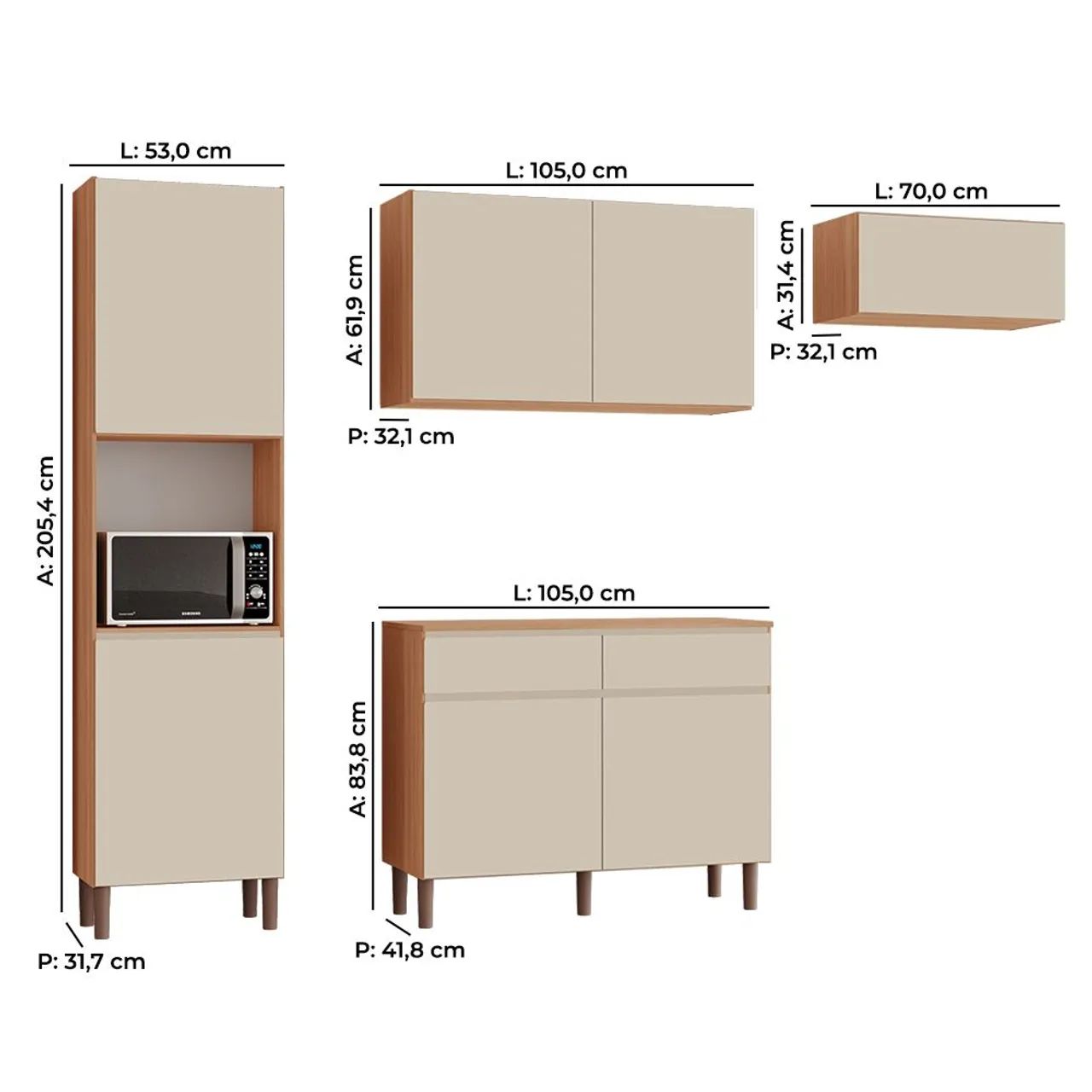 Cozinha Bali New Modulada 100% MDF - Foto 3