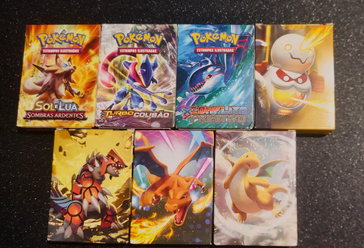 Lote de 7 baralhos Pokémon. Ótimo estado