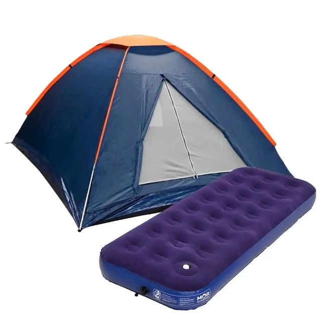 Combo Camping Barraca Panda 2 Pessoas Nautika + Colchão Inflável Solteiro Com Fole Mor - Foto 2