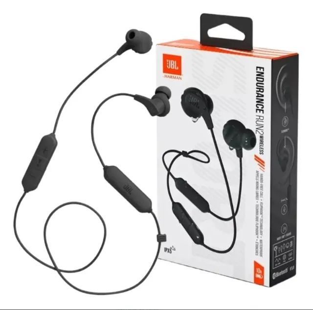 Fone de Ouvido Intra Auricular Sem Fio Esportivo JBL Endurance Run 2, Bluetooth, com Micro