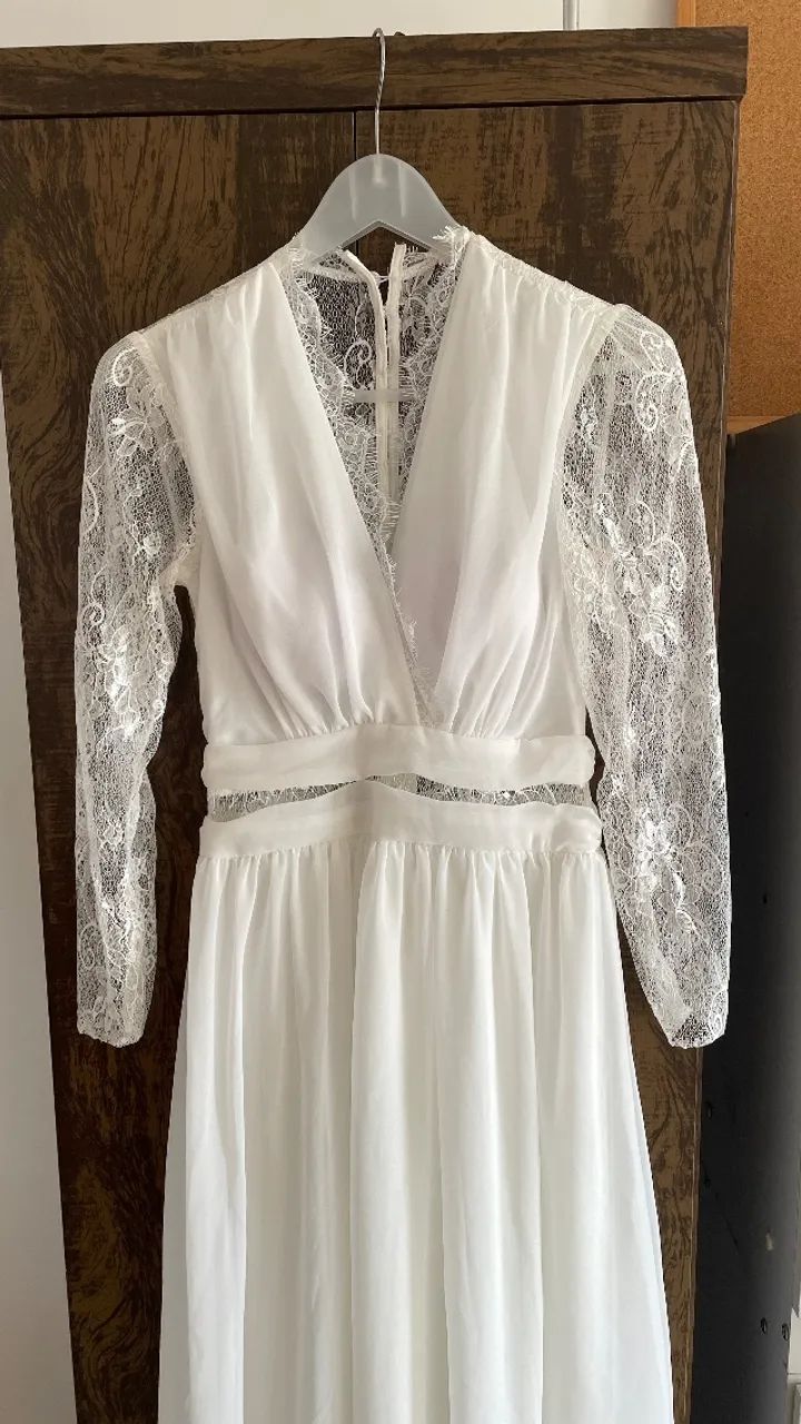 Vestido branco elegante Novo - Foto 2