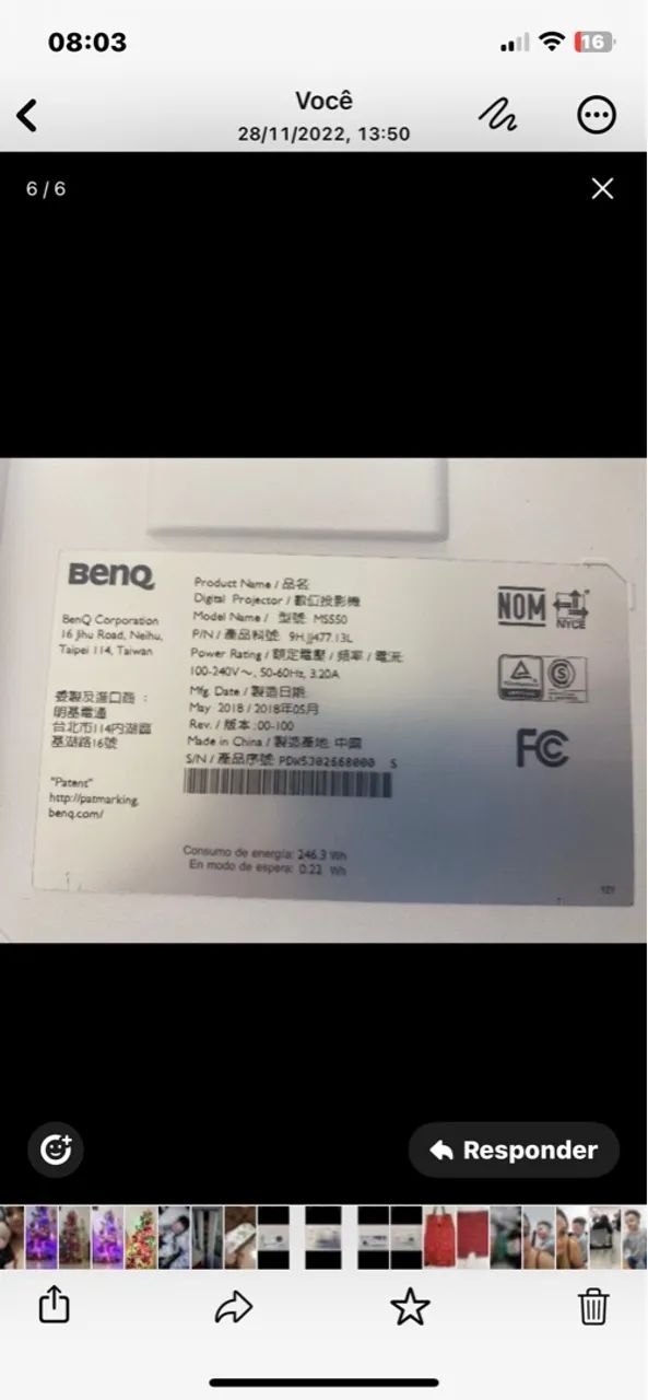 Projetor Benq SVGA - Foto 2