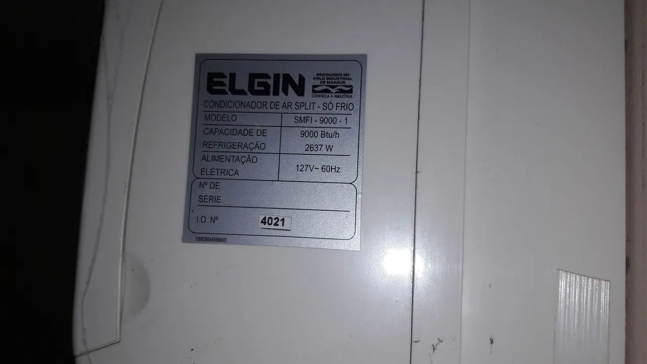 Ar Condicionado Split Elgin 9000 BTUs 110V 2un / DEFEITO LEIA!!!