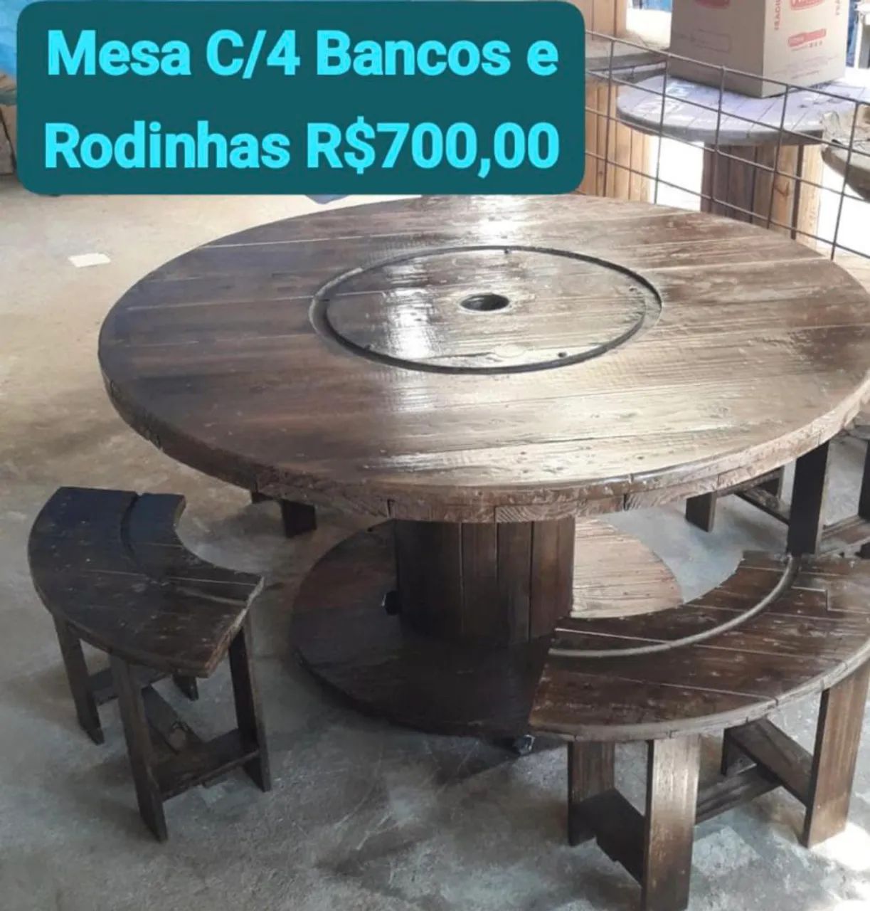 Mesa Grande de Madeira Rústica - Foto 2