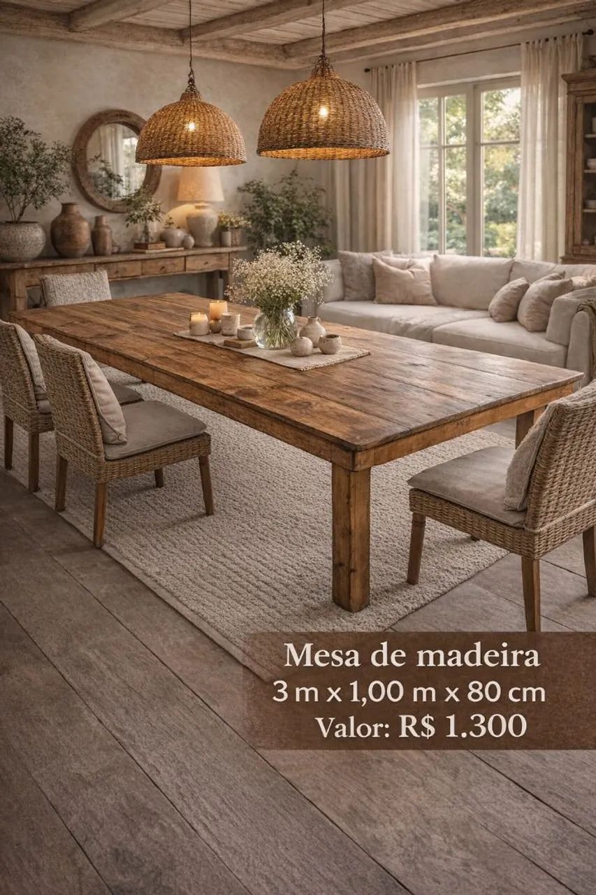Mesa de pinus rústica sob medida 