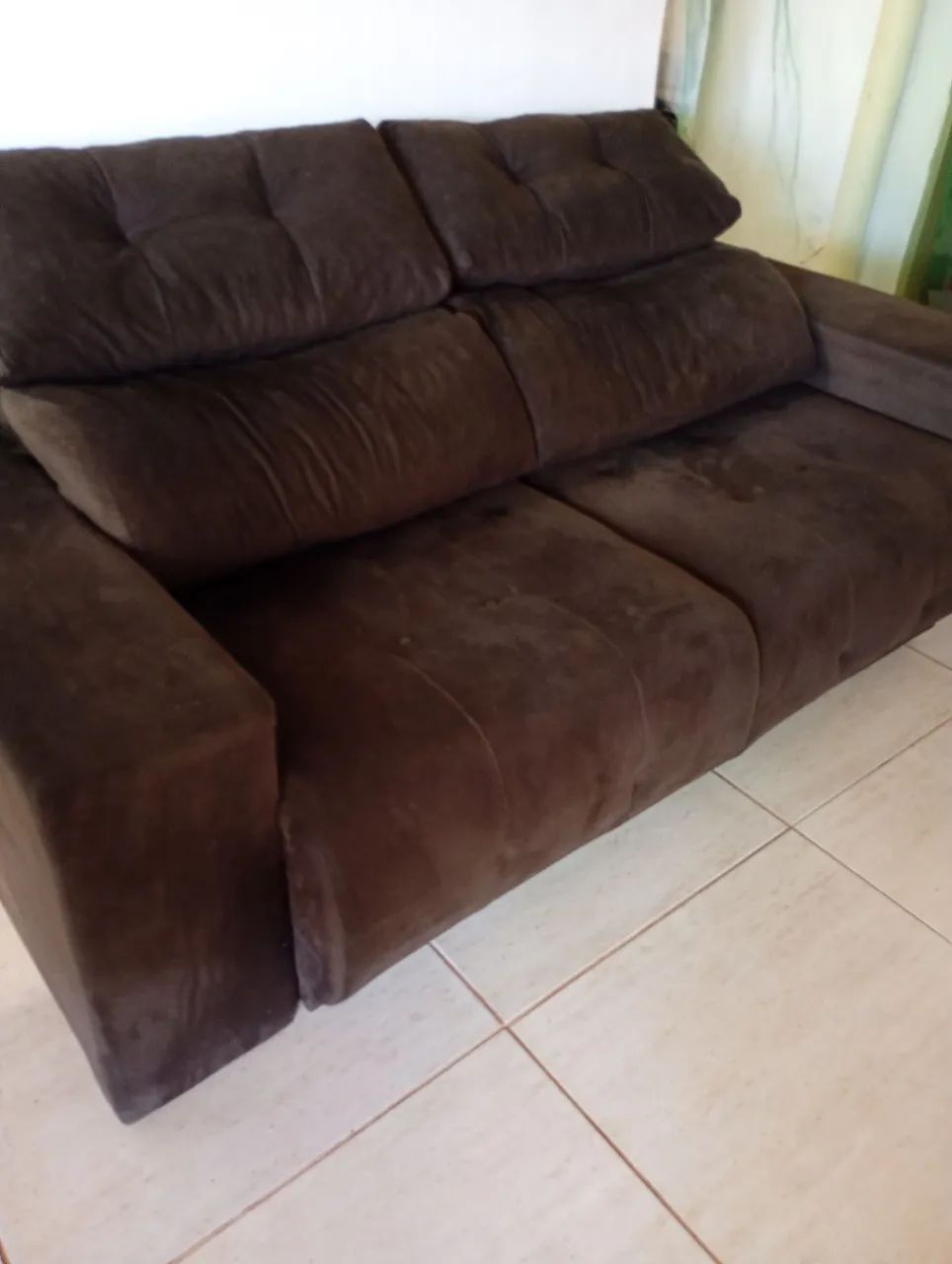 Sofá retrátil e reclinável bem conservado entrego  - Foto 3