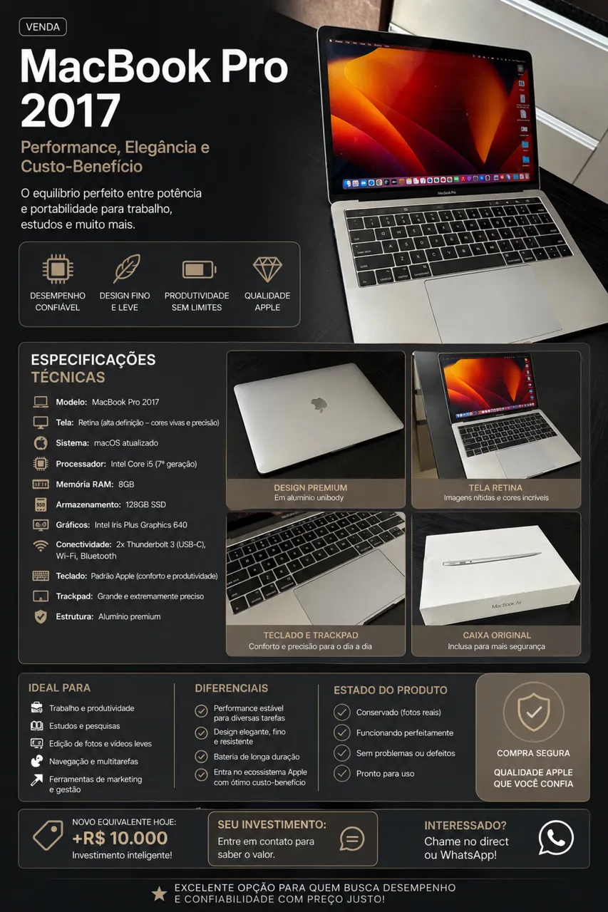 macbook pro 2017 128gb