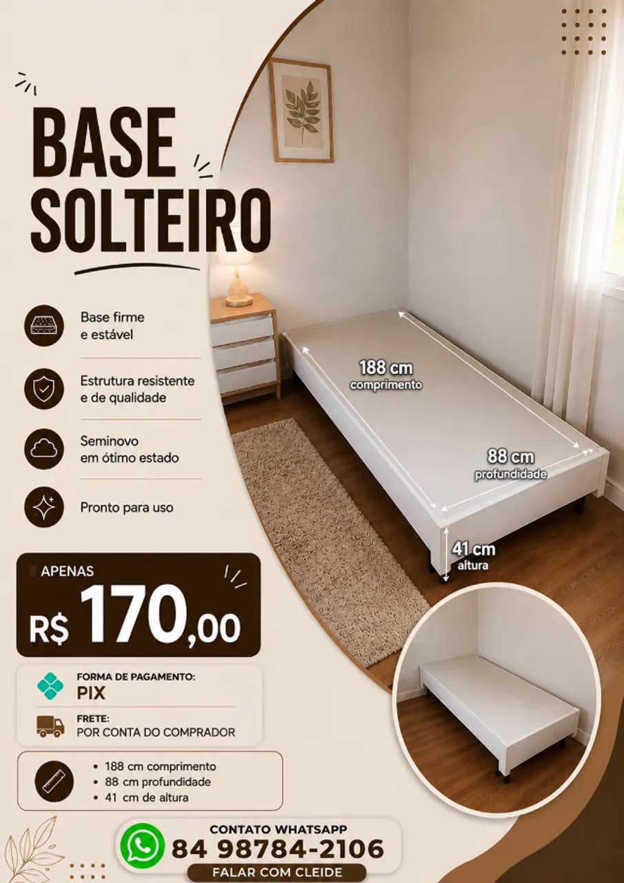 Base cama de solteiro