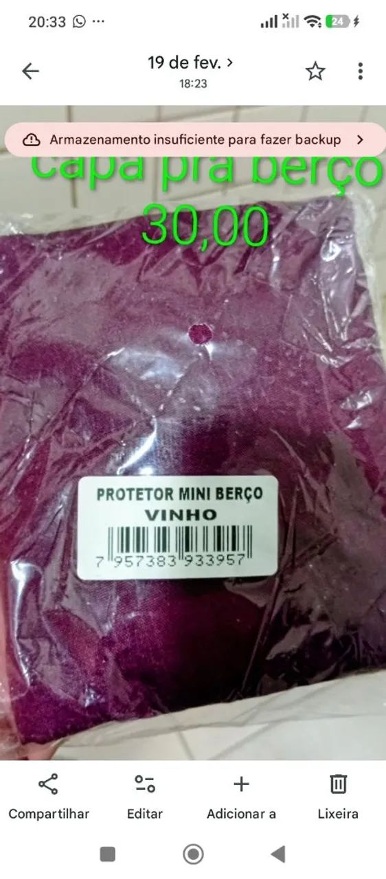 Capa pra mini berço  - Foto 4