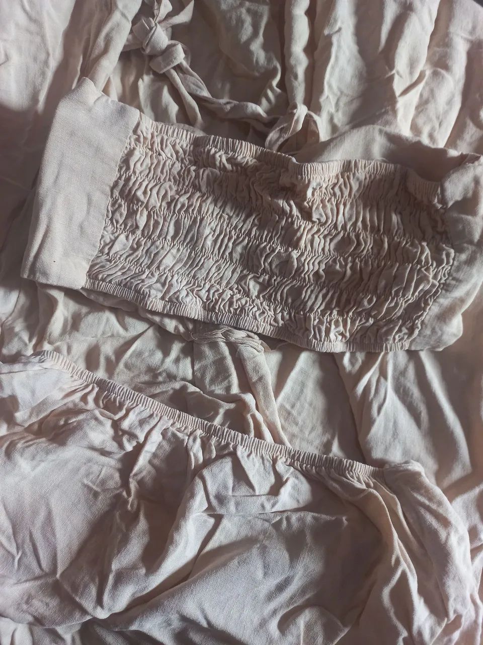 Vestido longo/ Branco/ Nude - Foto 4
