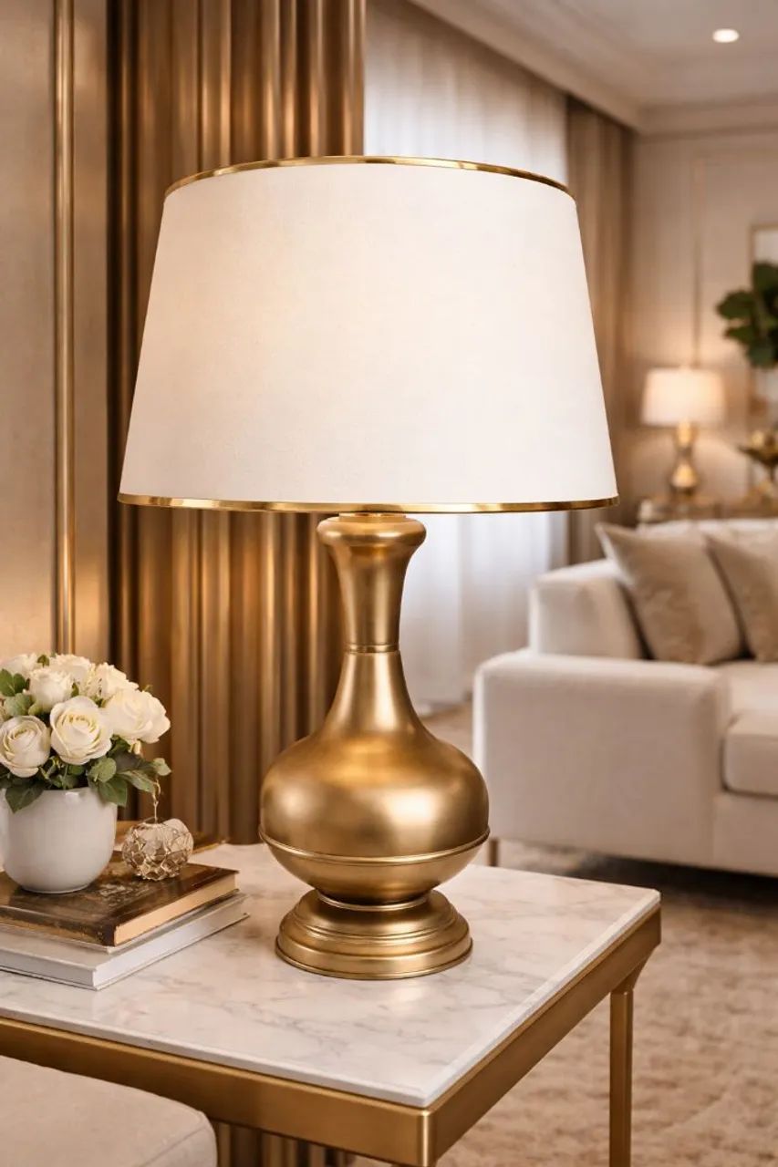 LUMINÁRIA DE MESA SOFISTICADA - DOURADA 