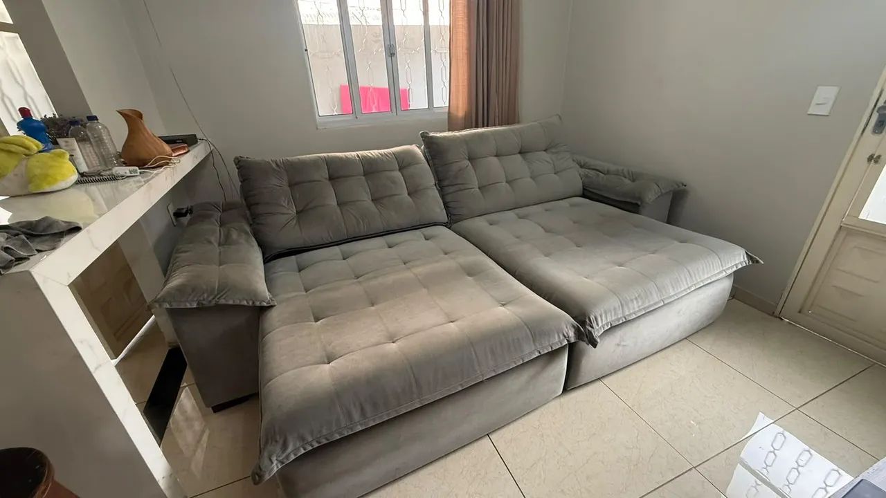 Sofá retrátil 4 lugares - Seminovo - Foto 5