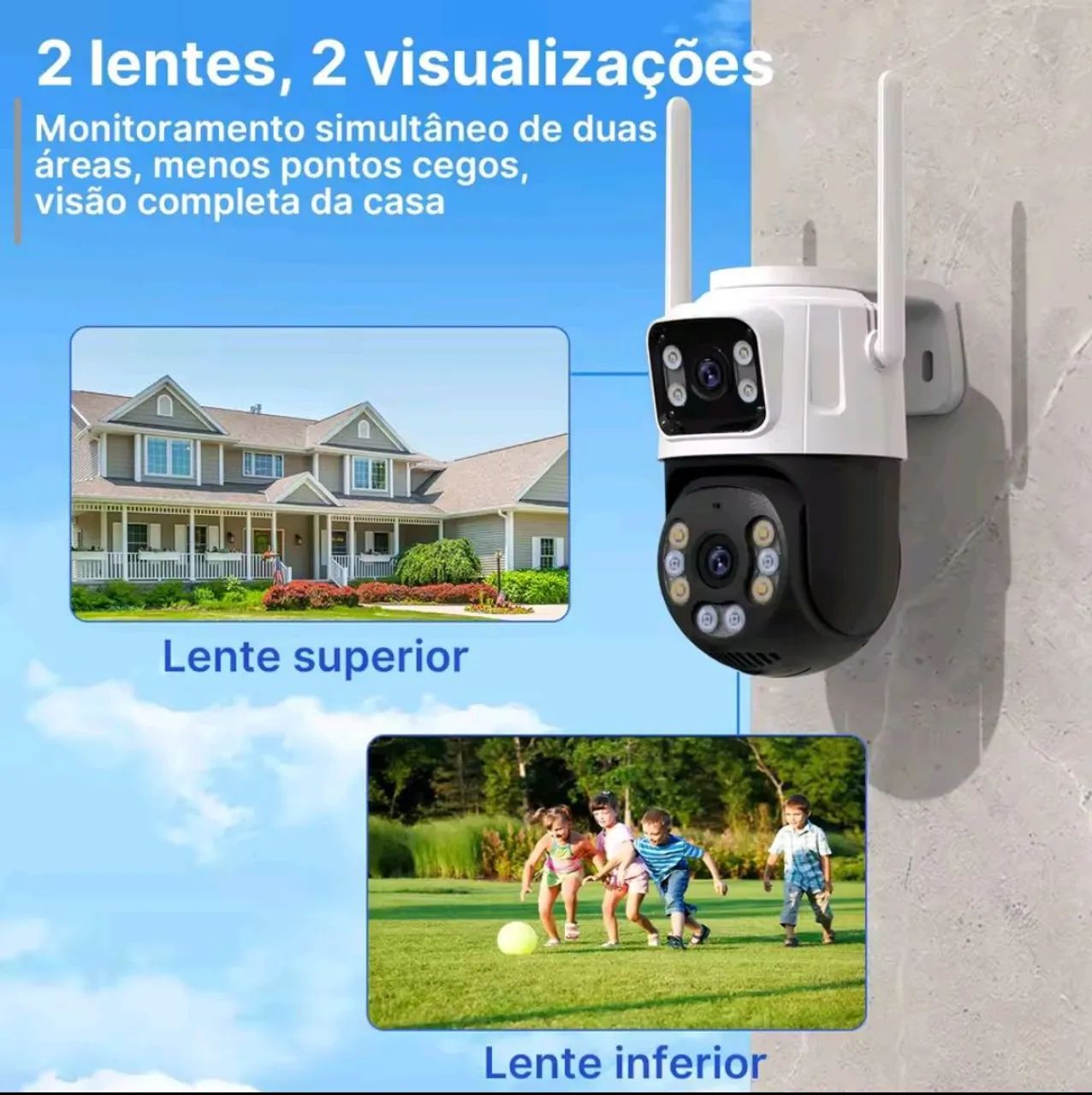 Câmera De Vigilância Com Lente Dupla  - Foto 3