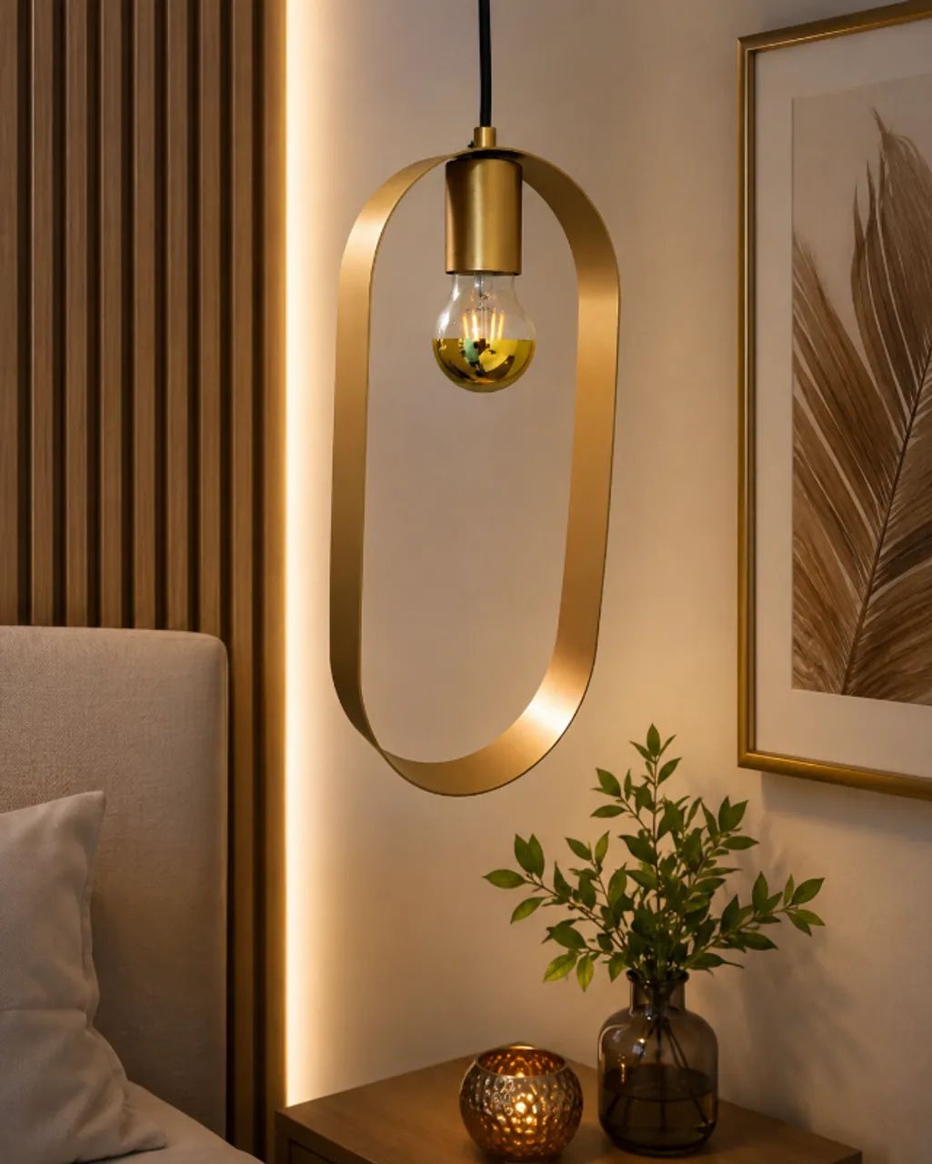 Pendente Dourado Moderno Decorativo E27 Design Minimalista