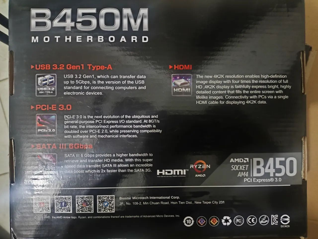 Placa mãe b450m ddr4 am4 biostars - Foto 3