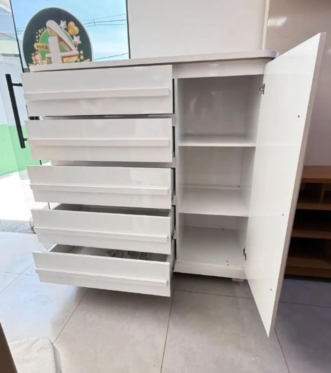 Cômoda Catena 1 Porta 5 Gavetas Bom Pastor 100% MDF  -  FAZEMOS ENTREGA - Foto 2