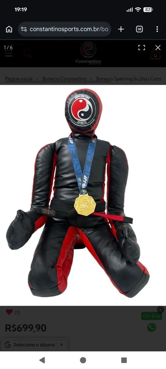 Boneco sparring jiu jitsu