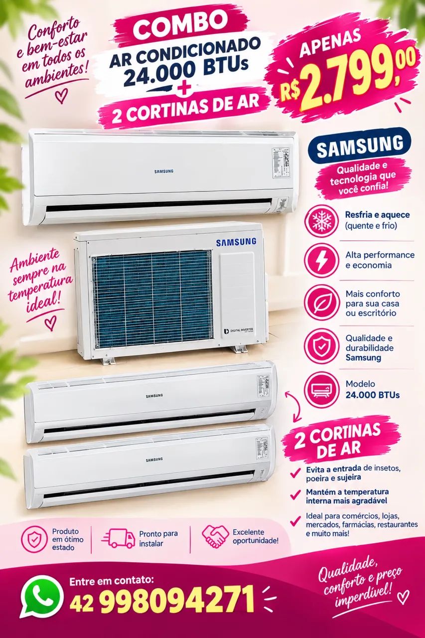 Ar condicionado e cortina de ar am ótimo estado! 