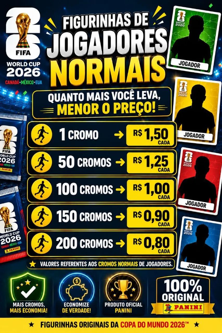 Figurinhas Panini Avulsas da Copa 2026